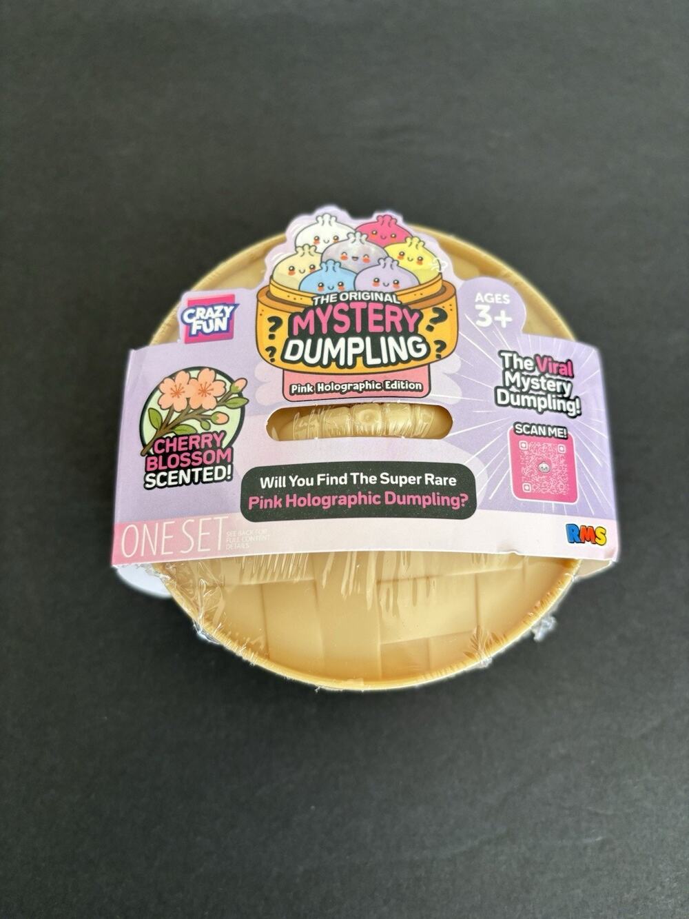 Crazy Fun Mystery Dumpling Squishy Pink Holographic Cherry Blossom Scented